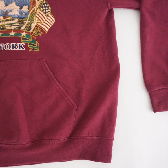 Vintage Niagara Falls Hoodie Maroon Graphic USA Souvenir 90s Travel Sweatshirt M - Picture 5 of 10